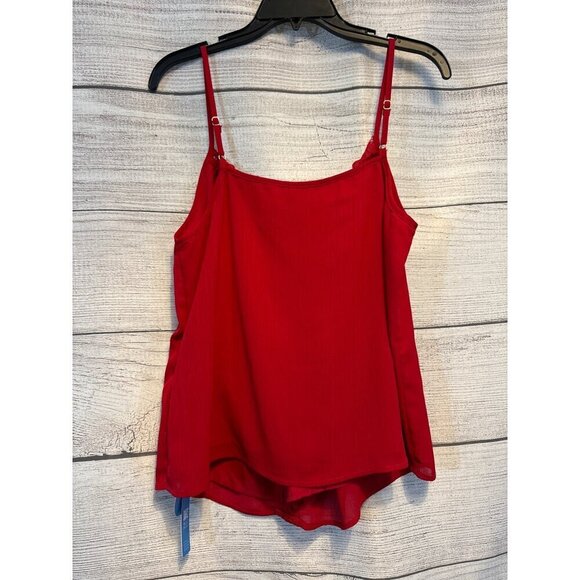NWT Cupshe Red Tank Top w Lace Size Large - Picture 2 of 3